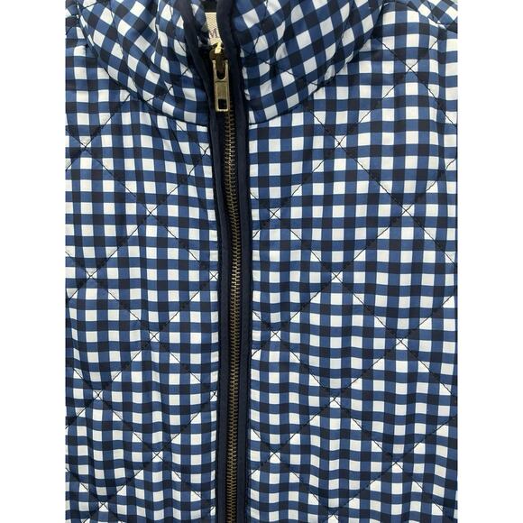 Cambridge Dry Goods Gingham Quilted Vest Navy White Preppy Classic Sz Small - Picture 4 of 11